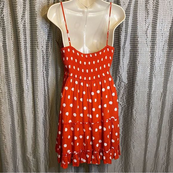 Band of Gypsies Red with White Polka Dot Dress Size Medium - Picture 3 of 7